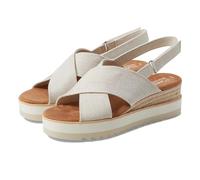 TOMS Womens Diana Crossover Platform Slingback Casual Sandals Casual Mid Heel 2-3" - Black, Natural Yarn Dye, 38.5 EU