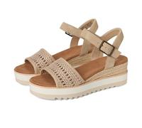 TOMS Damen Diana Sandale, Champagner-Metallic-Korbgeflecht, Wildleder, 36 EU