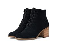 TOMS Women's Evelyn Lace-up Ankle Boot, schwarze Velourslederoptik, 42.5 EU