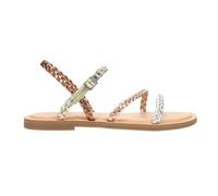 TOMS Women's Kira Flat Sandal, Multi Metallic Synthetic Braid, 36.5 EU