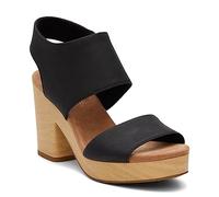 TOMS Damen Majorca Platform Sandale mit Absatz, Total Black, 42.5 EU