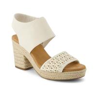 TOMS Mallorca Damen-Sandalen mit Seilblock, Espadrille, lässiger Absatz, 7,6 cm und größer, Blau, Natur 1, 40 EU