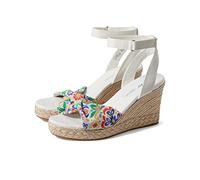 TOMS Women's Marisela Wedge Sandal, White Mediterranean Tiles, 36 EU