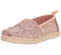 TOMS Youth Girl's Classic Alpargata Espadrille Loafer Flat, Rose Gold Cosmic Glitter, 4 UK