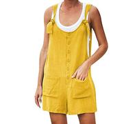 Tomwell Damen Latzhose Retro Lange Overall Jumpsuit Baggy Sommerhose A Gelb 38