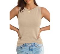 Tomwell Tank Tops Damen Wool Blend Slim Fit Pullover Ärmellose Rundhals Weste Business Casual Strick Pullunder Ganzjährig Aprikose M