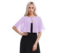 TONGFANTFL Damen-Capelets aus weichem Chiffon, Spitze, für Abendkleid, Hochzeit, Umhang, Flieder, Einheitsgröße