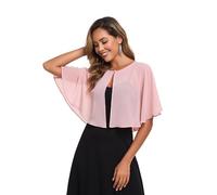 TONGFANTFL Weiche Chiffon-Capelets für Damen, Schal und Wraps für Abend, Hochzeit, Umhang, Blush, Einheitsgröße