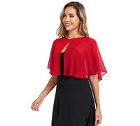 TONGFANTFL Weiche Chiffon-Capelets für Damen, Schal und Wraps für Abend, Hochzeit, Umhang, Rot/Ausflug, einfarbig (Getaway Solids), Einheitsgröße
