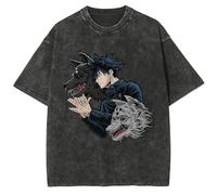 Tongyundacheng Anime JJK T-Shirt Gojo Satoru/Geto Suguru/Fushiguro Megumi Cosplay Shirt Anime-Druck Kurzarm Lässige Sommer-Oberteile für Männer Frauen, Typ 5, M