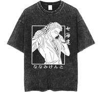 Tongyundacheng JJK Anime T-Shirt Gojo Satoru/Itadori Yuji/Fushiguro Megumi Cosplay Outfits Schwarzes Anime-Druck Shirt Freizeit Sommer Sport Oberteile für Männer Frauen, Typ 10, L