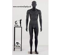 TonHan Männlich, LM1-8 schöne stehende männlich abstrakte matt schwarz lackierte Schaufensterpuppe Schaufensterfigur Nase Mund Ohren Modern Maskulin Neu (Männlich, LM1-8)
