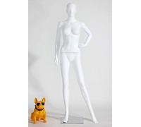 TonHan schöne stehende weibliche abstrakte weiß glänzend lackierte Schaufensterpuppe Schaufensterfigur Nase Mund Ohren Modern Feminin Neu (LF6-6 Frau matt)