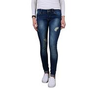 Toni Ellen Damen Skinny Jeanshose TE-D-JEA007, Gr. W33/L30 (Herstellergröße: 42/L30), Blau