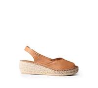 TONI PONS BERNIA-P Espadrilles mit Keilabsatz für Damen im Peep-Toe-Stil aus Leder., braun, 36 EU