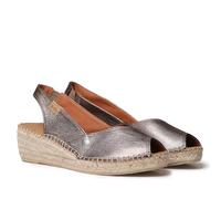 TONI PONS BERNIA-P - Espadrilles mit Keilabsatz für Damen im Peep-Toe-Stil, gefertigt aus Leder., bronze, 36 EU
