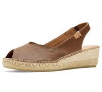 TONI PONS BERNIA-P - Espadrilles mit Keilabsatz für Damen im Peep-Toe-Stil, hergestellt aus Leder., braun, 42 EU