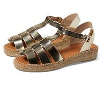 Toni Pons Damen Emma Espadrille Keilsandale, Platin-Leder, 40.5 EU