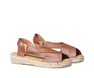 Toni Pons Damen Espadrille aus Leder - ELDA - Nougat, 42 EU