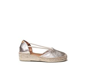 Toni Pons Damen Espadrille aus Leder - ERLA - Platin, 40 EU