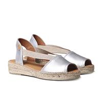 Toni Pons Damen Espadrille aus Leder - ETNA - Silver, 38 EU