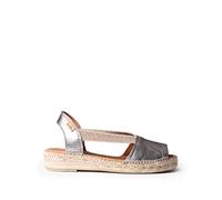 Toni Pons Damen Espadrille aus Leder - ETNA - Stahl, 38 EU