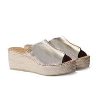Toni Pons Damen Espadrille aus Leder - Ivonne - Platin, 40 EU