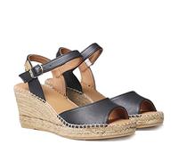Toni Pons Damen Espadrille aus Leder - SIA-P - Schwarz, 36 EU