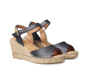 Toni Pons Damen Espadrille aus Leder - SIA-P - Schwarz, 36 EU