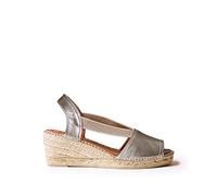 Toni Pons Damen Espadrille aus Leder - TEIDE-P - Platin, 42 EU