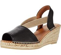 Toni Pons Damen Espadrille aus Leder - TEIDE-P - Schwarz, 37 EU