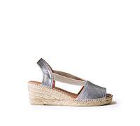 Toni Pons Damen Espadrille aus Leder - TEIDE-P - Stahl, 38 EU