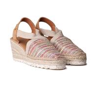 Toni Pons Damen Keilsandaletten TERRA Textil Multicolor Beige Größe 38