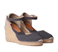 TONI PONS Piper-GY Espadrilles mit Keilabsatz für Damen aus Leinen und Baumwolle, Schwarz , 38 EU