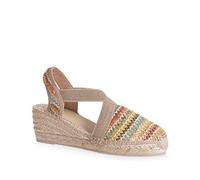 Toni Pons Damen Wedges Sandalen Terra-HK Sandalette Textil Fußbett Bequem Freizeit gemustert Damen Schuhe