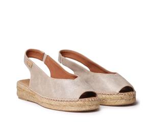 TONI PONS Erica-AS Peep Toe Espadrilles für Damen aus glänzendem Leder