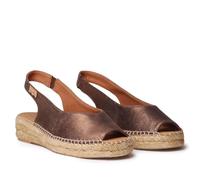 TONI PONS Erica-AS Peep Toe Espadrilles für Damen aus glänzendem Leder, bronze, 41 EU