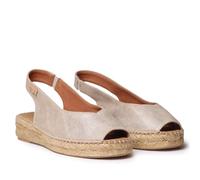 TONI PONS Erica-AS Peep Toe Espadrilles für Damen aus glänzendem Leder, Champagner, 41 EU