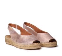 TONI PONS Erica-AS Peep Toe Espadrilles für Damen aus glänzendem Leder, nude, 42 EU
