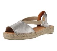Toni Pons Damen Espadrille aus Leder - ETNA - Stahl, 39 EU