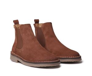 TONI PONS ISA-SY Damen-Stiefel aus Spaltleder mit seitlichen Gummibändern, Mokka, 42 EU