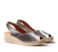 Toni Pons Keil-Espadrille aus Leder für Damen - BERNIA-P - Stahl, 39 EU