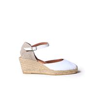 Toni Pons Keil-Espadrille aus Leder für Damen - Costa-5 - Weiß, 39 EU