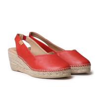 TONI PONS Termal - Espadrilles für Damen aus Leder mit Keilabsatz für eine breitere Passform, rot, 41 EU