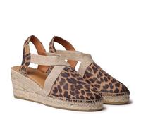 TONI PONS TOSSA Espadrilles mit Keilabsatz für Damen aus Leder., Leo, 36 EU