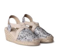 TONI PONS Triton Veganer Espadrilles mit Keilabsatz für Damen aus Baumwollstoff., Dunkel, 41 EU