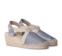 TONI PONS Triton Veganer Espadrilles mit Keilabsatz für Damen aus Baumwollstoff., Jeans, 40 EU