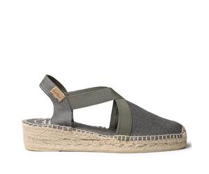 TONI PONS Verona - Vegane Espadrille mit Keilabsatz für Damen aus Baumwolle., kaki, 39 EU