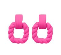 Tonsee Accessoire Damen Ohrring aus Edelstahl Rechteckige Ohrringe für Frauen Quadratische Acrylohrringe Geometrische Statement-Ohrringe Piercing Ohrringe Damen (6-Hot Pink, One Size)