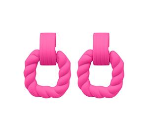 Tonsee Accessoire Damen Ohrring aus Edelstahl Rechteckige Ohrringe für Frauen Quadratische Acrylohrringe Geometrische Statement-Ohrringe Piercing Ohrringe Damen (6-Hot Pink, One Size)